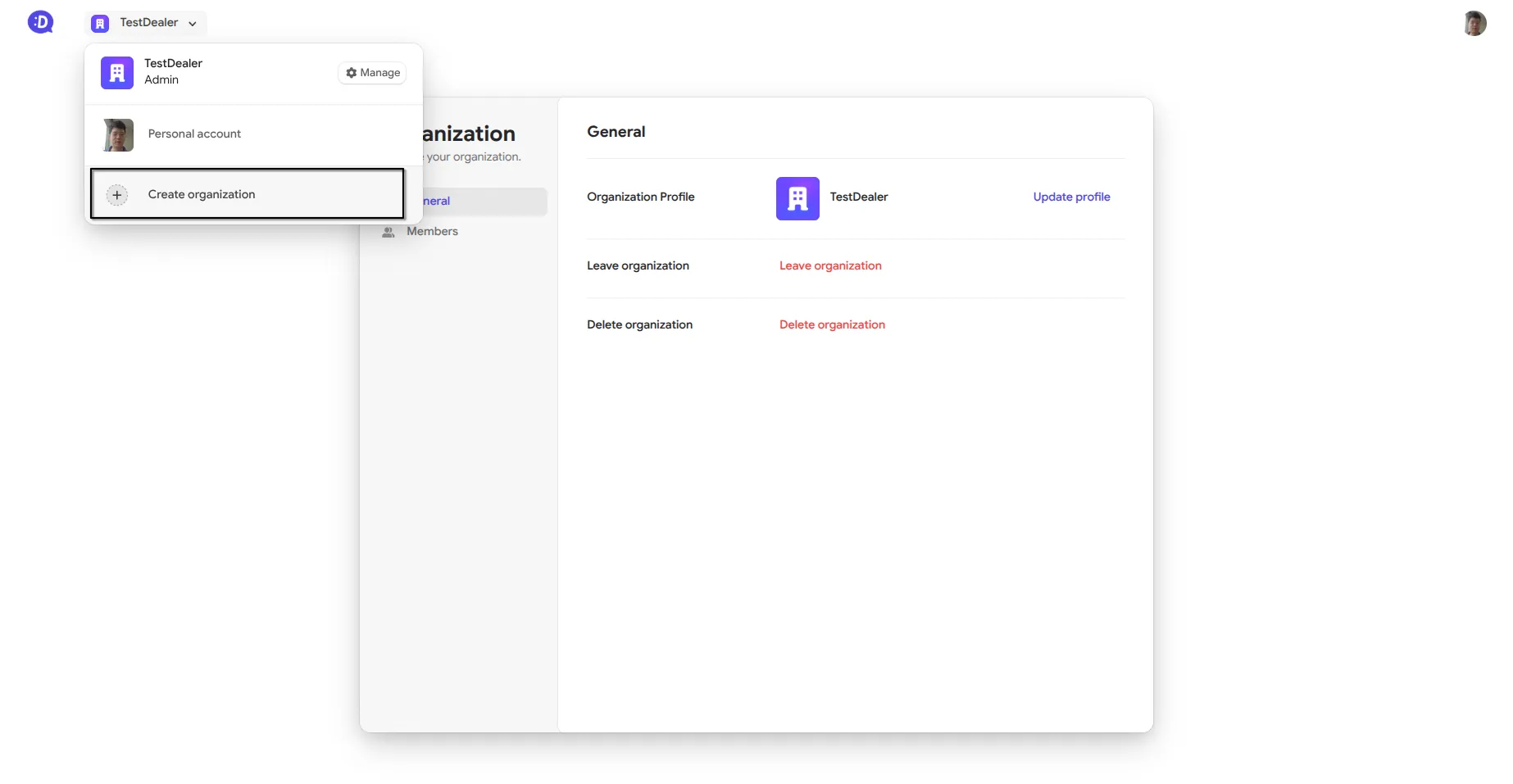 Organization portal overview